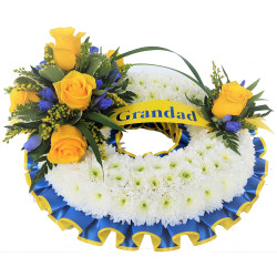 Massed Wreath - Blue and Yellow